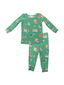 2-Piece Lounge Wear Set, Green Gingerbread Sleigh