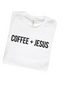 Coffee + Jesus Graphic Tee, White