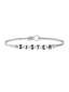 Sister Letter Bead Bangle Bracelet, Silver