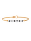 Sister Letter Bead Bangle Bracelet, Brass