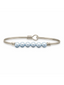 Baby Blue Crystal Pearl Bangle Bracelet, Silver