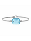 Dylan Bangle Bracelet, Aquamarine Silver