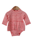 Long Sleeve Skirted Bodysuit, Pink Stripe