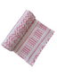 Muslin Swaddle Blanket, White/Pink Mudcloth