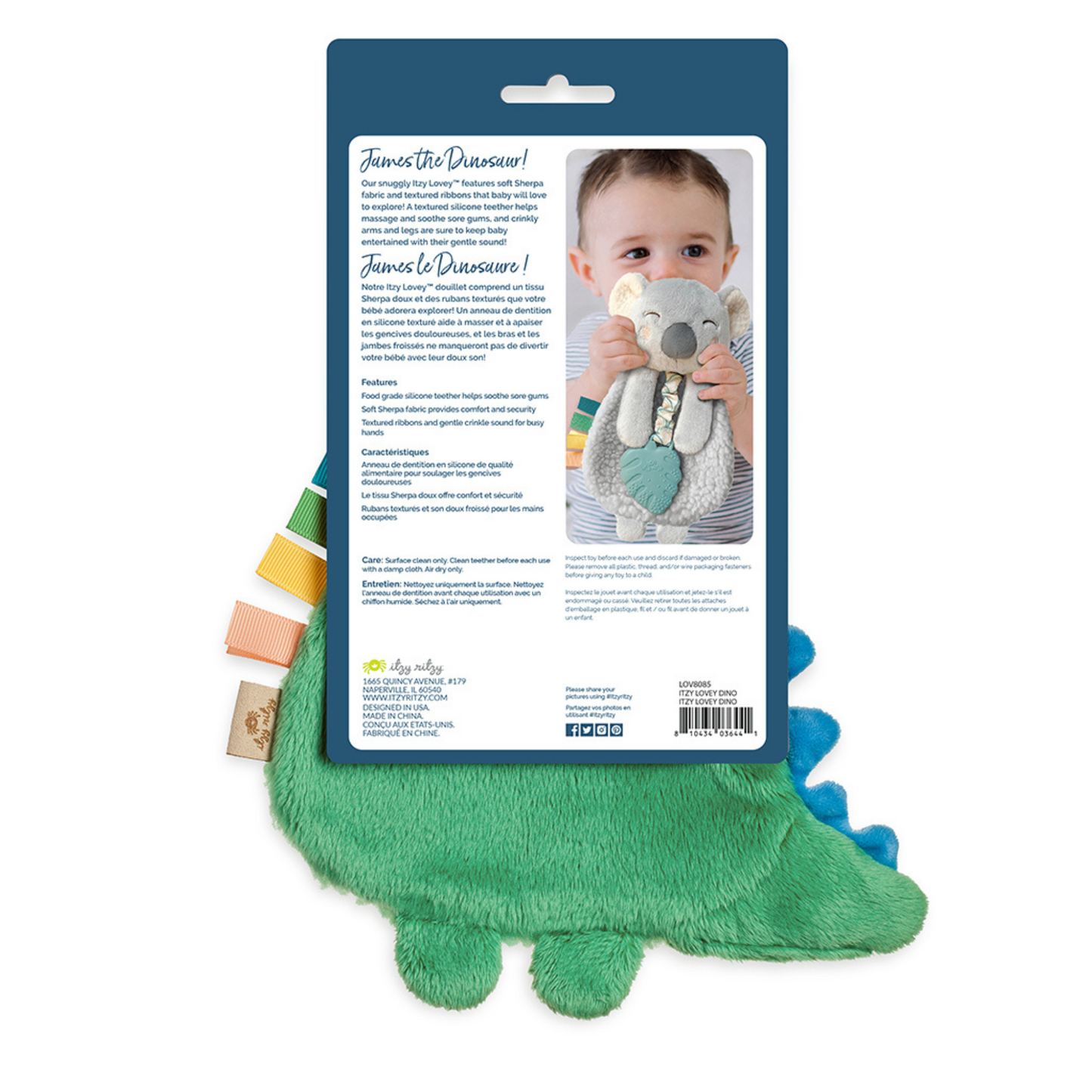 Itzy Lovey™ Plush Teether Toy, Dino
