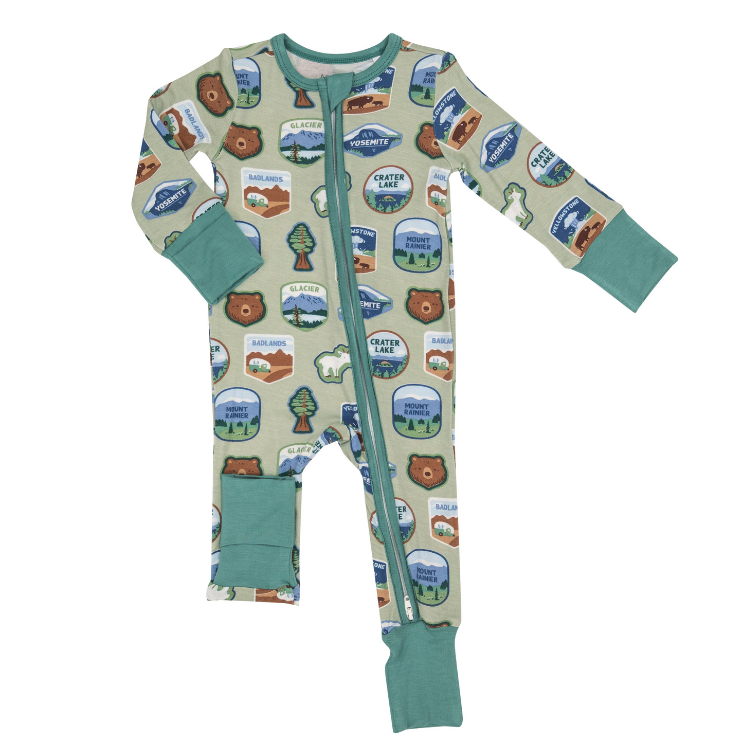 2 Way Zip Romper, National Parks Patches West