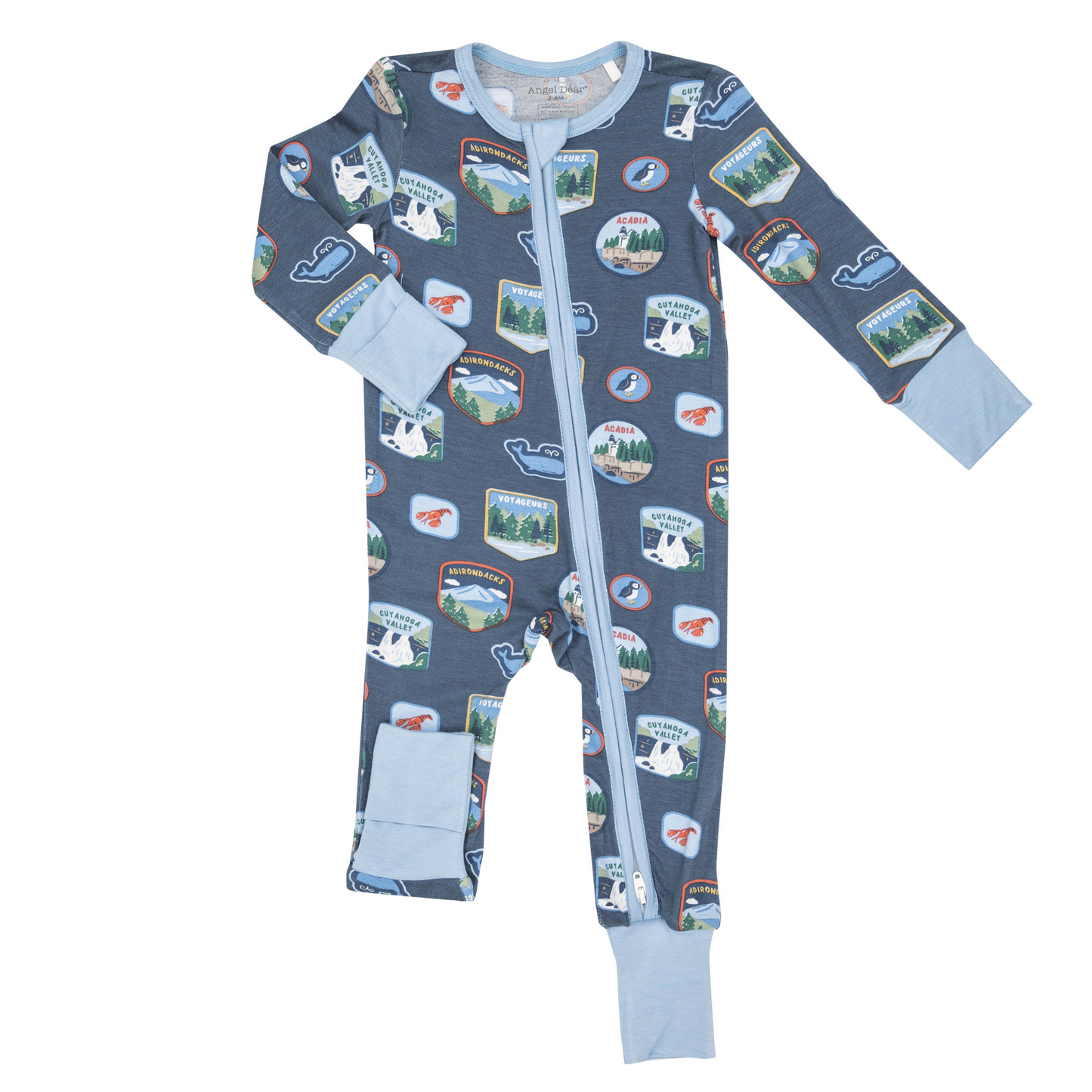 2 Way Zip Romper, National Parks Patches New England