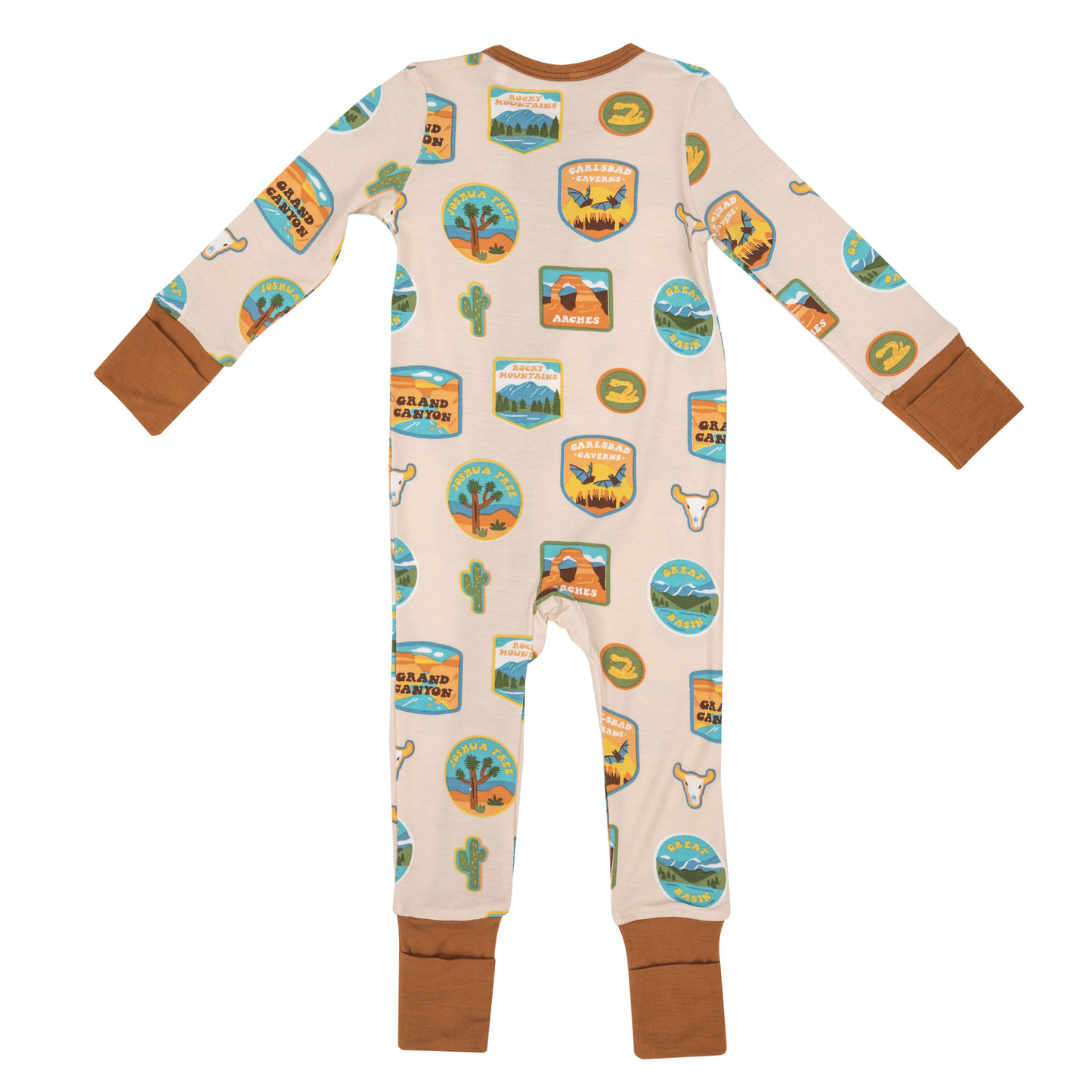 2 Way Zip Romper, National Parks Patches Southwest