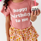 Girl's Graphic Ruffled Top, Happy Birthday To Me / Mauve