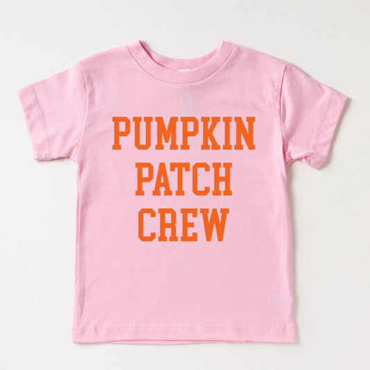 Kid's Graphic Short Sleeve Tee, Pumpkin Patch Crew / Pink