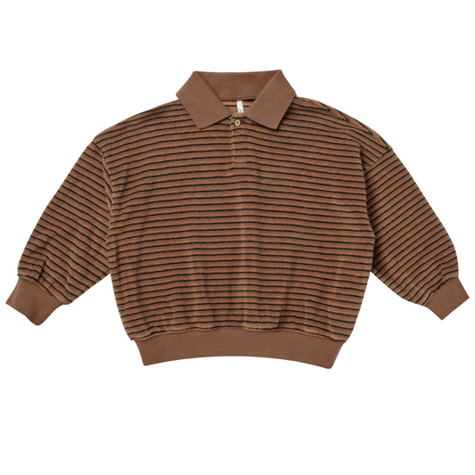 Rylee & Cru Collared Sweatshirt, Retro Stripe