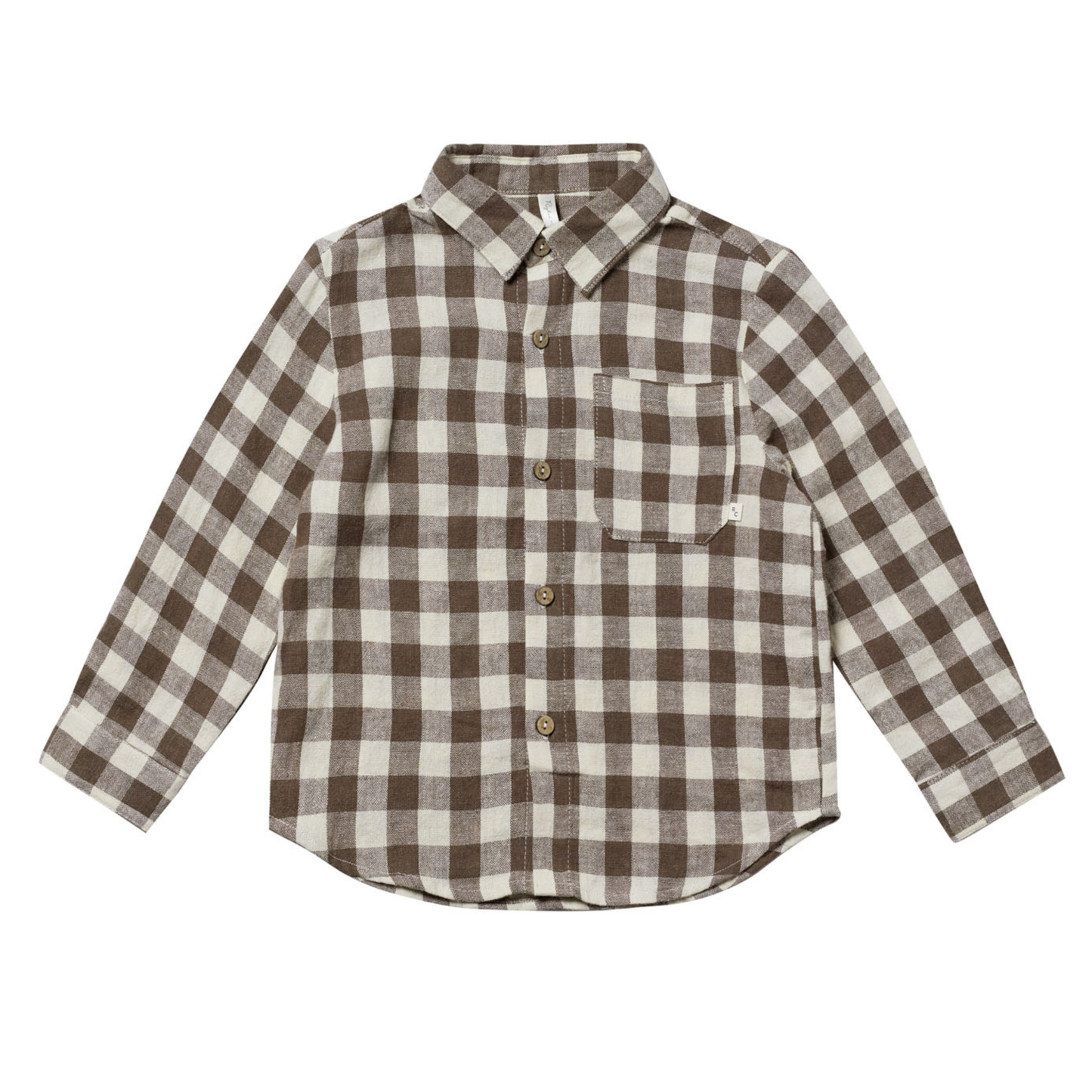 Rylee & Cru Long Sleeve Collared Shirt, Charcoal Check