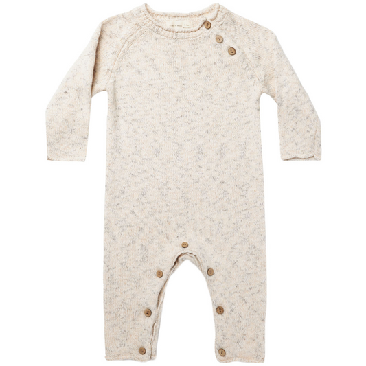 Speckled Knit Jumpsuit, Natural
