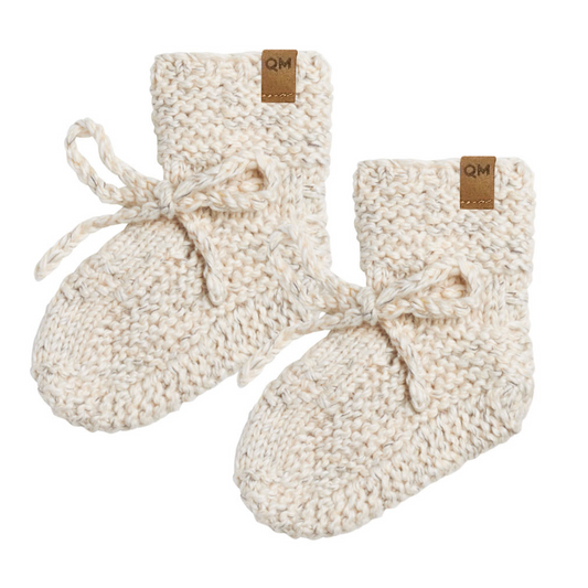 Knit Booties, Speckled Natural