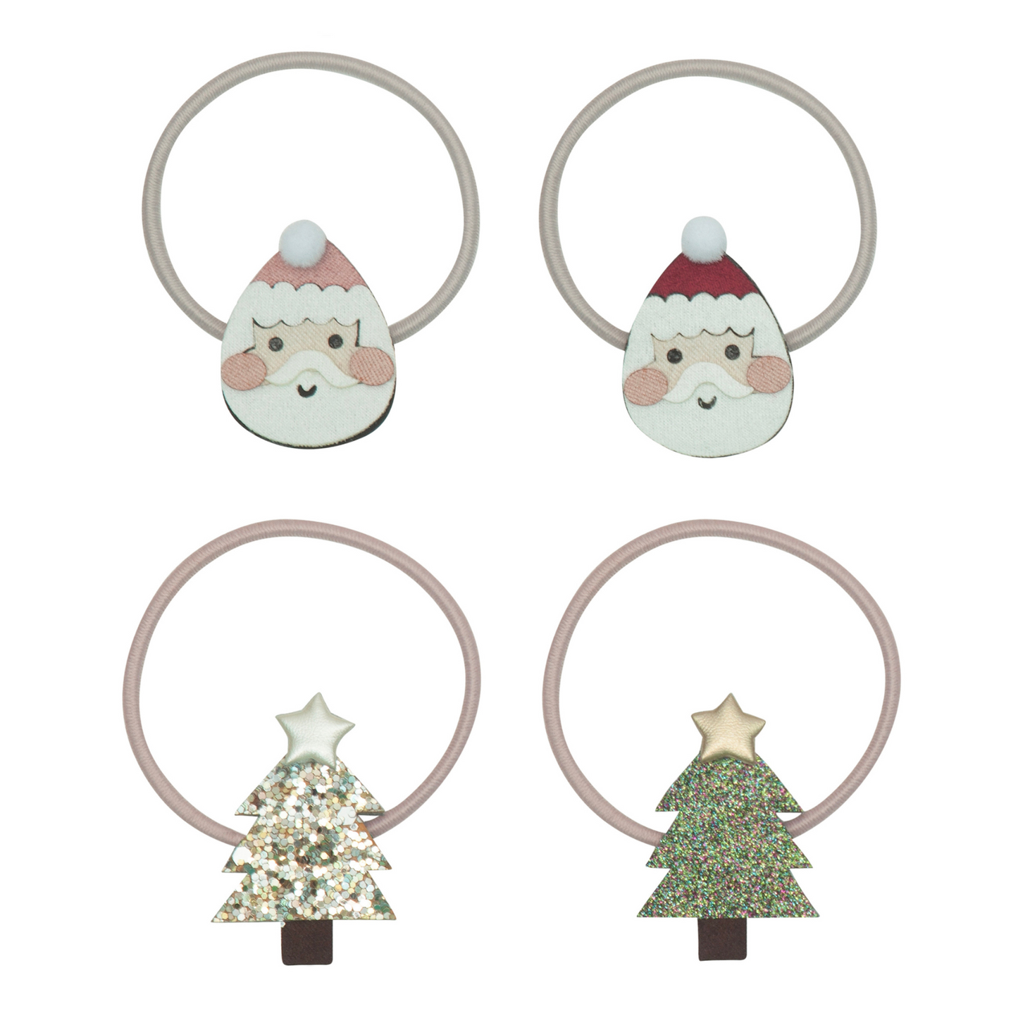 Santa & Christmas Tree Hair Ponies Set