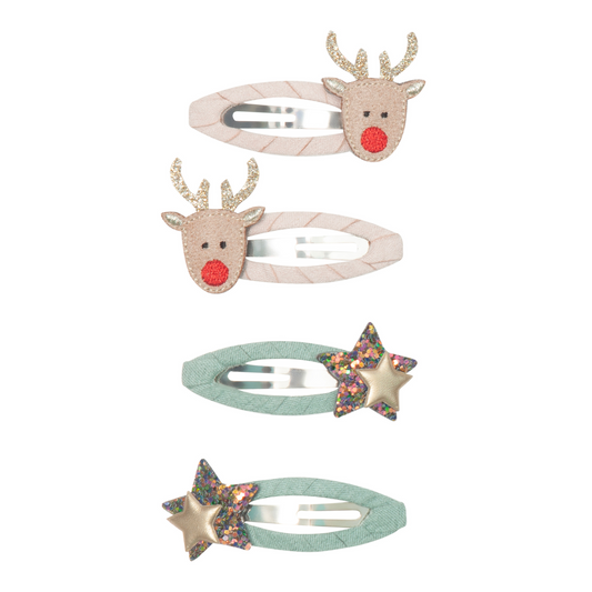 Reindeer Hair Clip Set