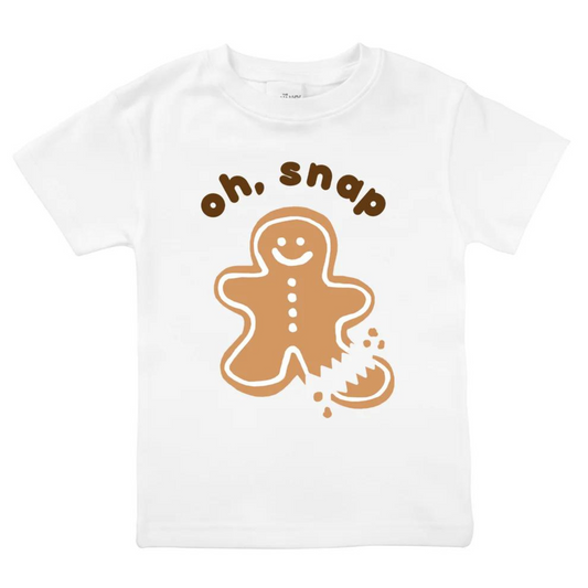 Oh Snap Gingerbread Man Tee, White