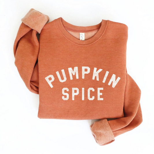 Pumpkin Spice Women's Graphic Sweatshirt, Autumn Leaf