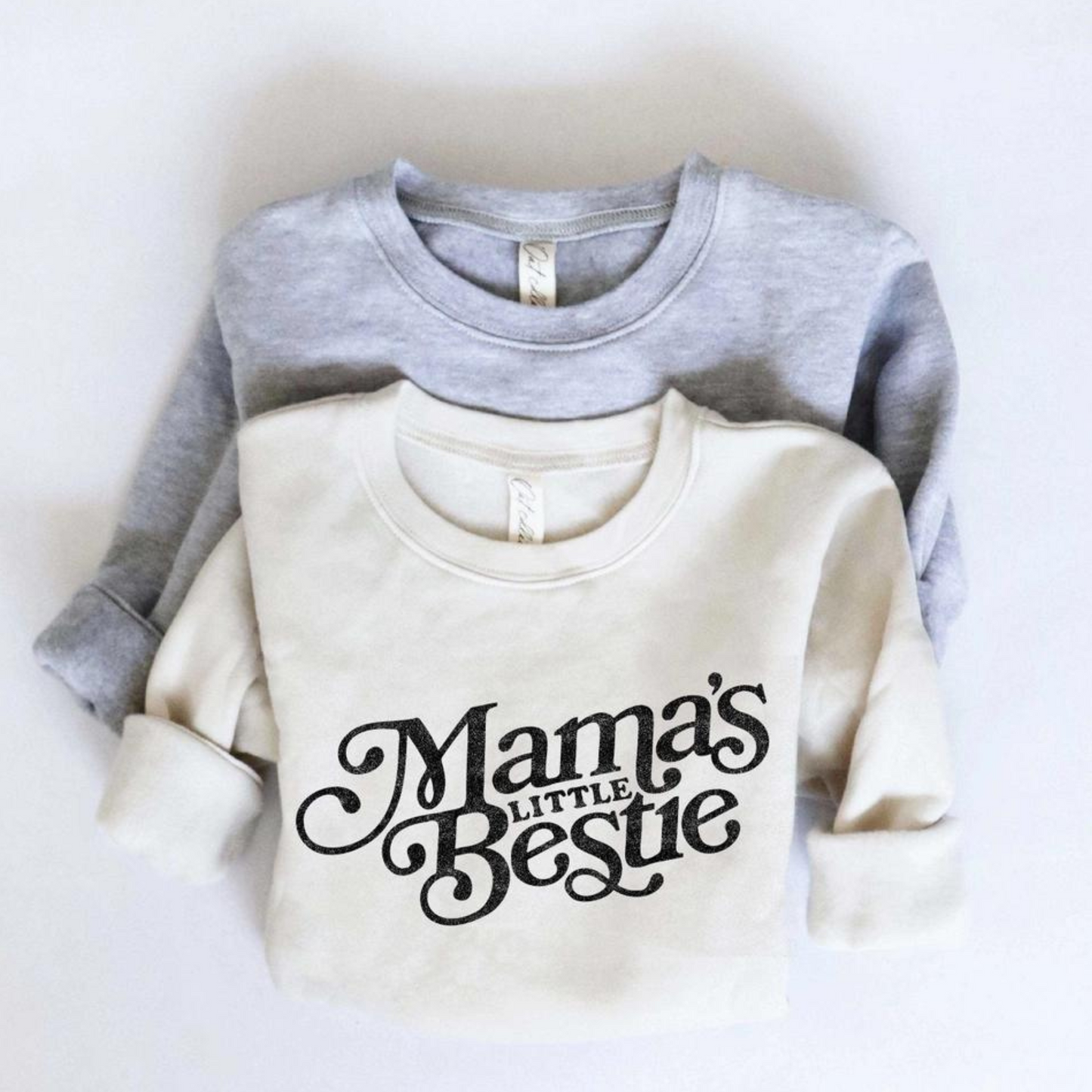 Mama's Little Bestie Toddler Graphic Sweatshirt, Heather Dust