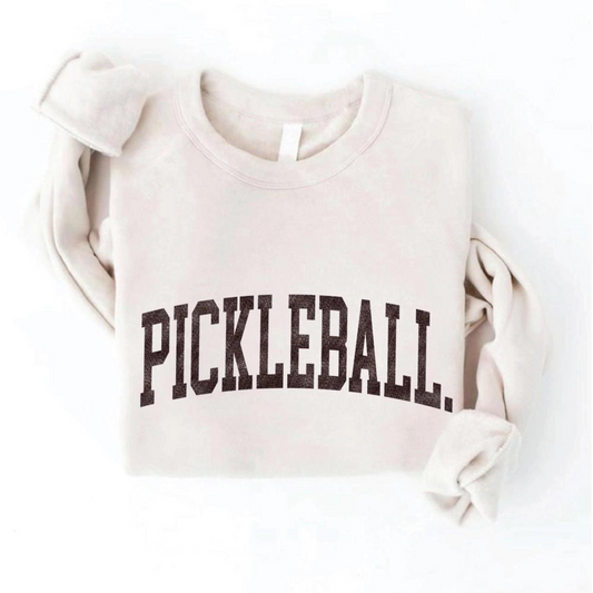 Pickleball. Women's Graphic Sweatshirt, Heather Dust