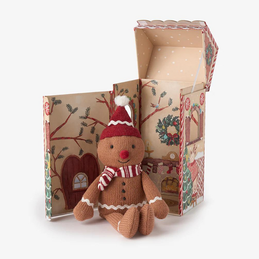 Jolly Gingerbread Knit Toy in Gift Box