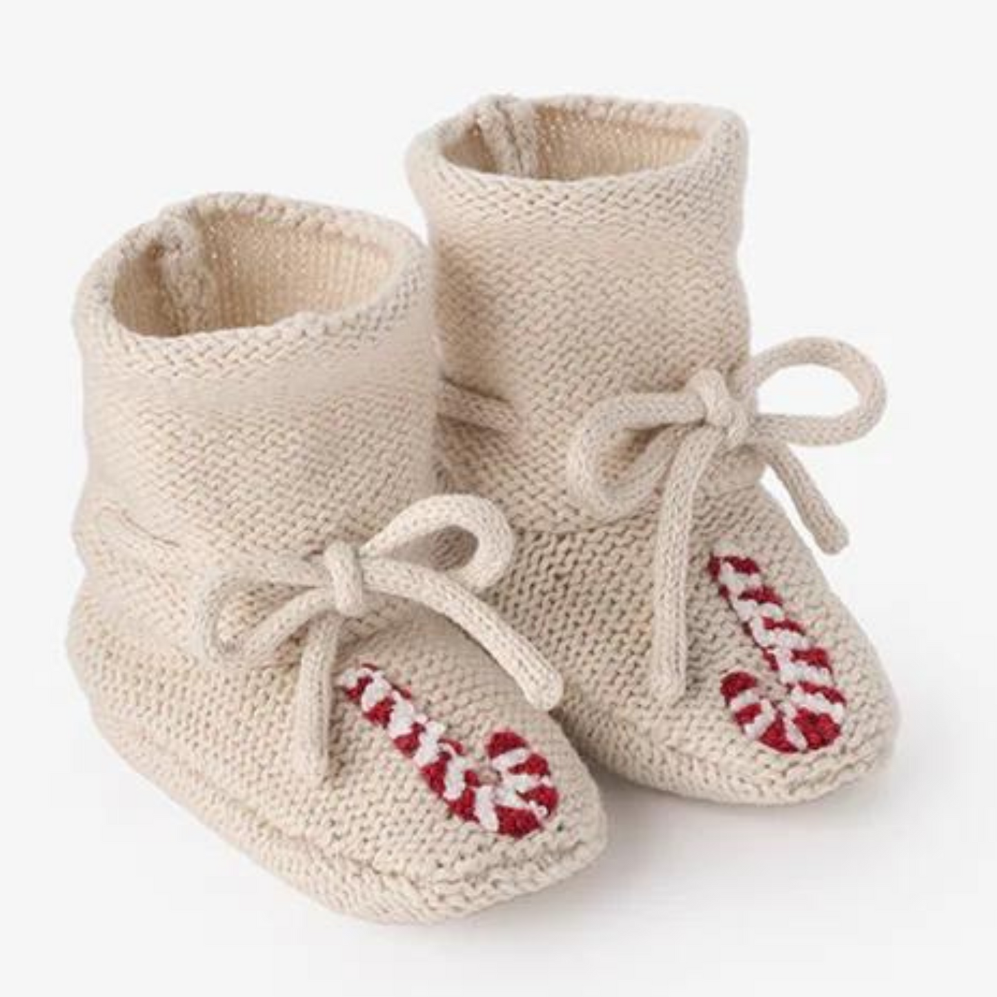 Candy Cane Baby Booties