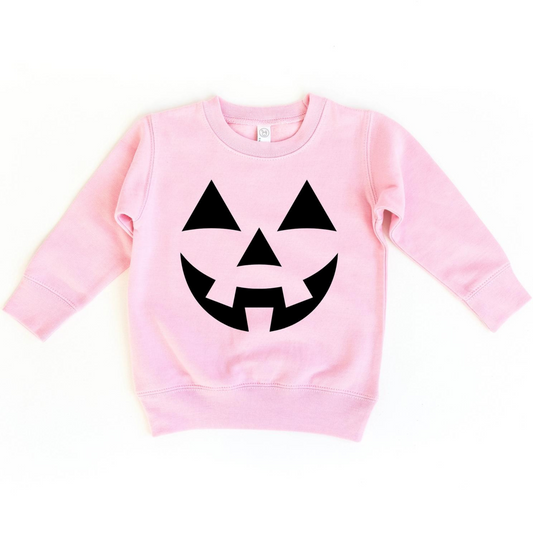Jack O Lantern Face Toddler Graphic Sweatshirt, Pink / Black