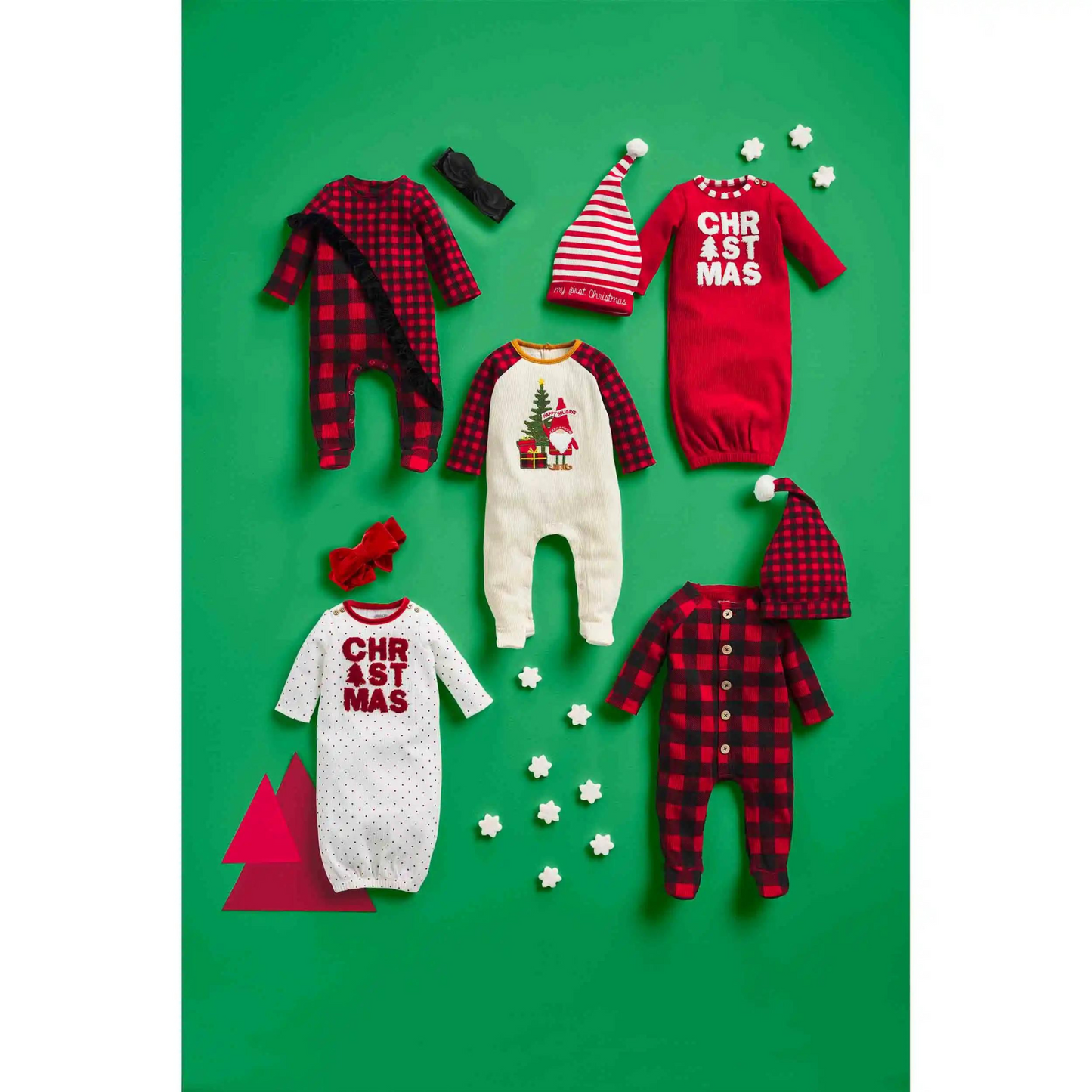 Boucle Christmas Gown & Hat Set