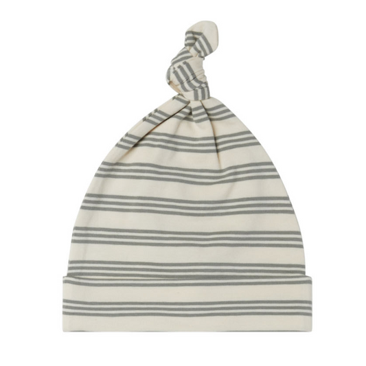 Knotted Baby Hat, Basil Stripe