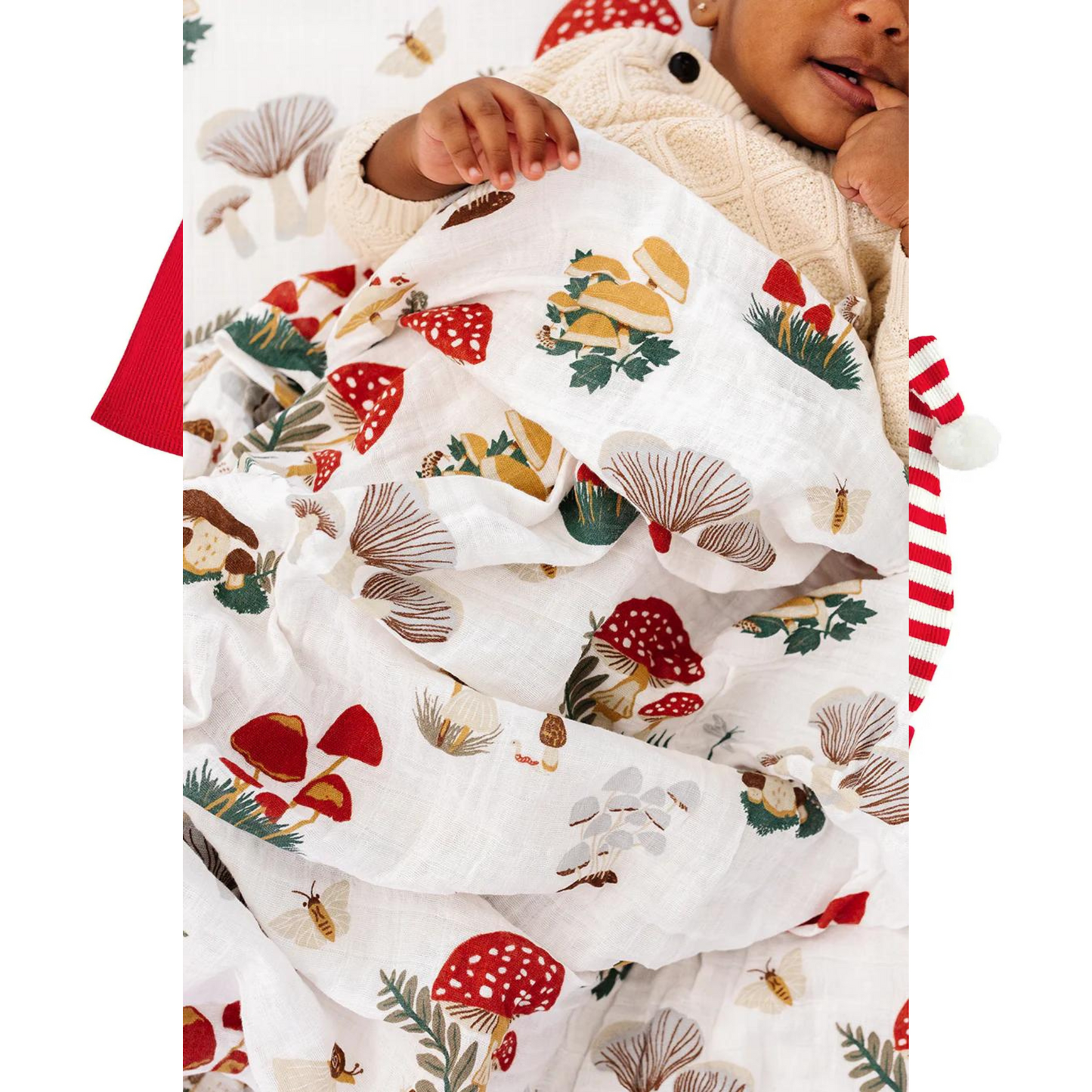 Mushroom Muslin Swaddle