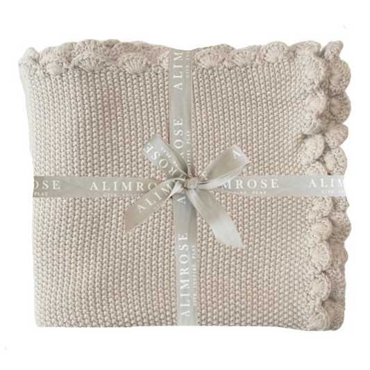 Mini Moss Stitch Blanket, Latte