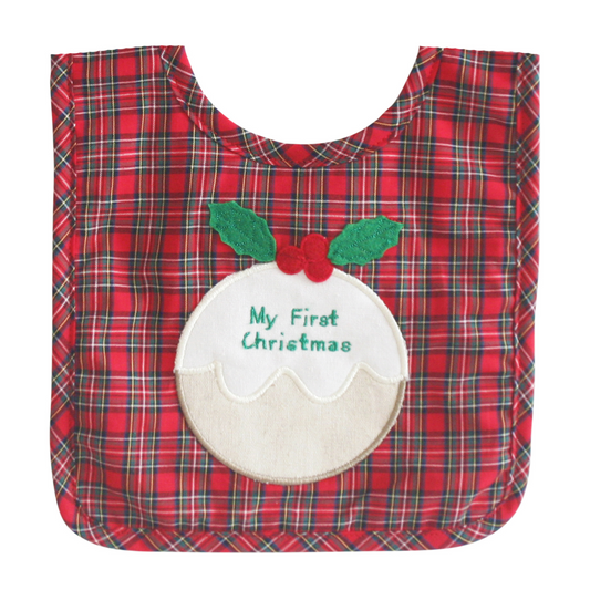 My First Christmas Bib, Tartan