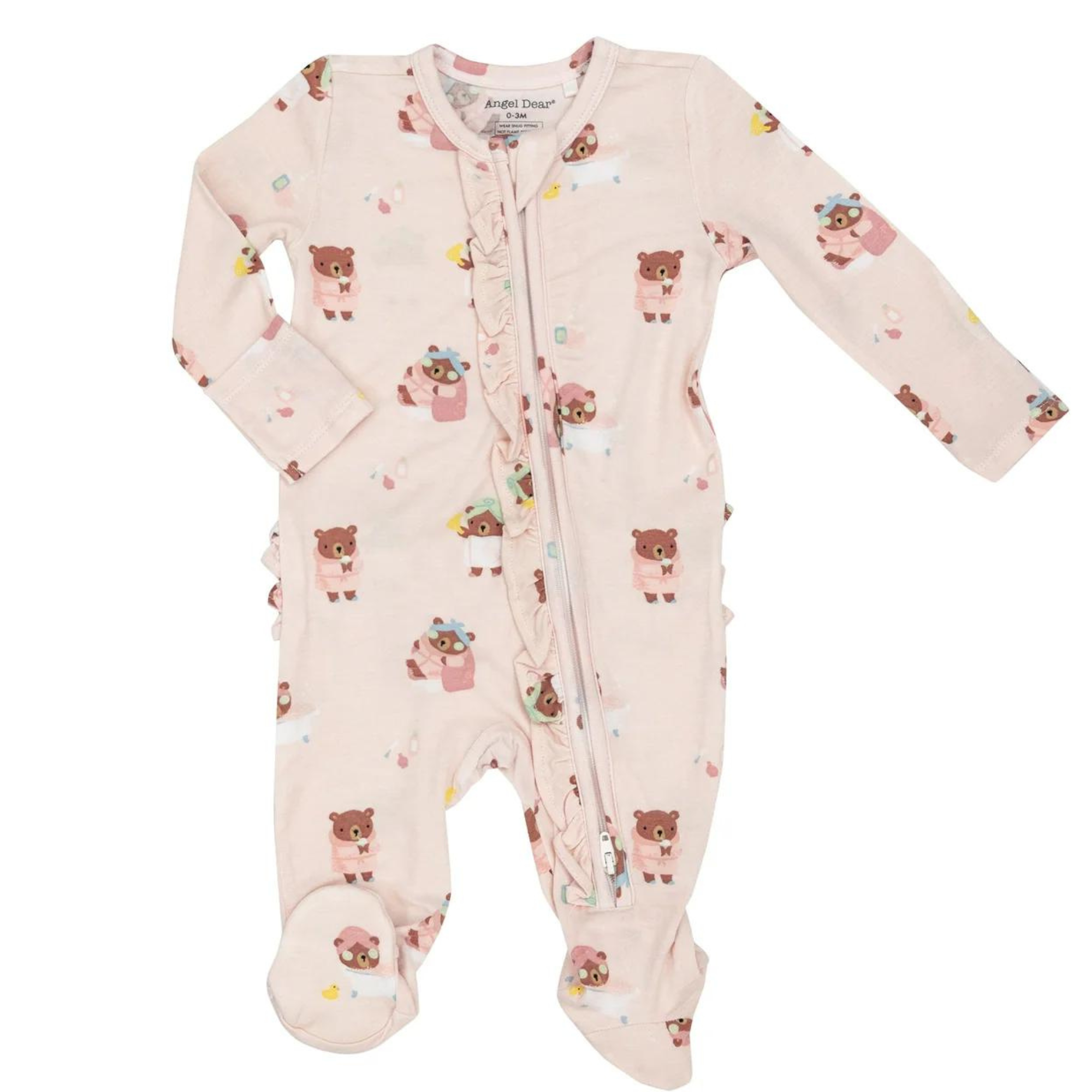 Angel Dear Shannon Floral 2 Way Ruffle Back Zipper Footie main image 1