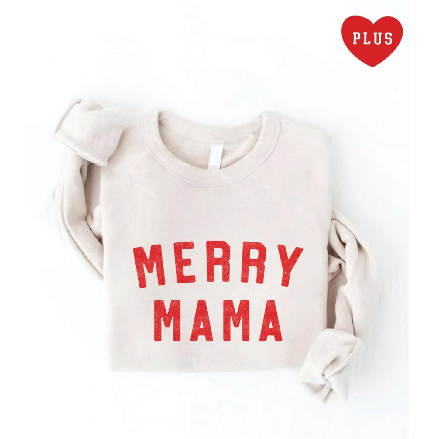 Merry Mama Women's Graphic Fleece Sweatshirt, Heather Dust