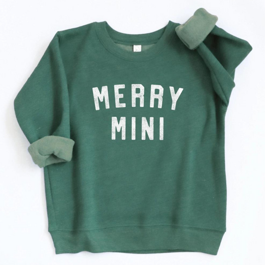 Merry Mini Toddler Graphic Sweatshirt, Heather Forest