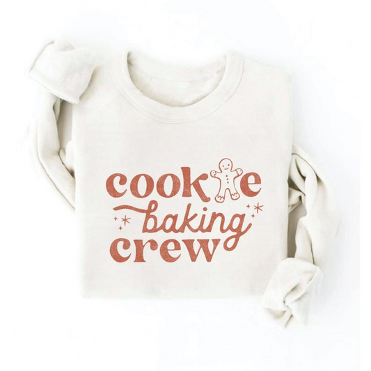 Cookie Baking Crew Women's Graphic Fleece Sweatshirt, Heather Dust