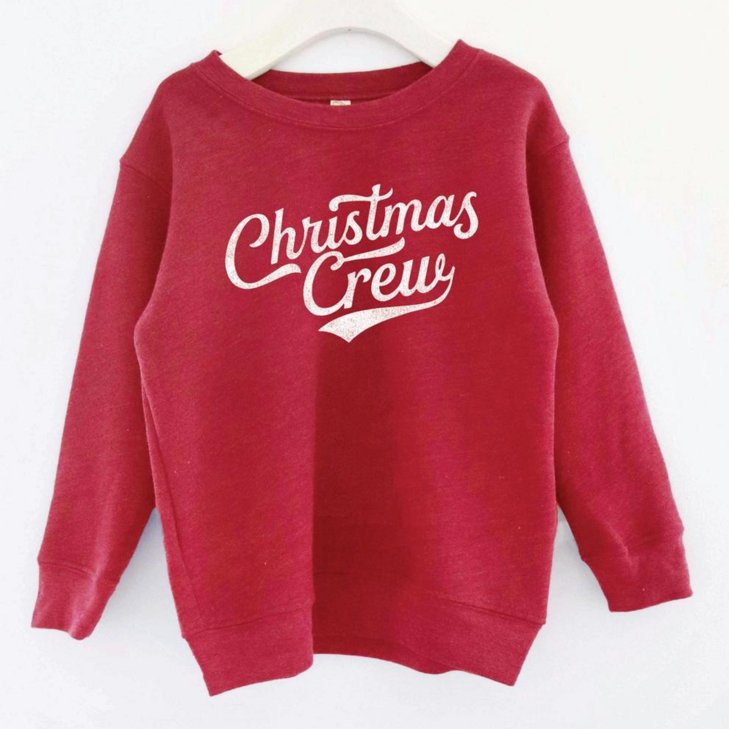 Christmas Crew Toddler Graphic Sweatshirt, Cranberry Heather