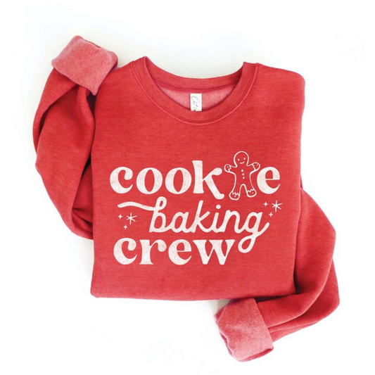 Cookie Baking Crew Women's Graphic Fleece Sweatshirt, Cranberry Heather