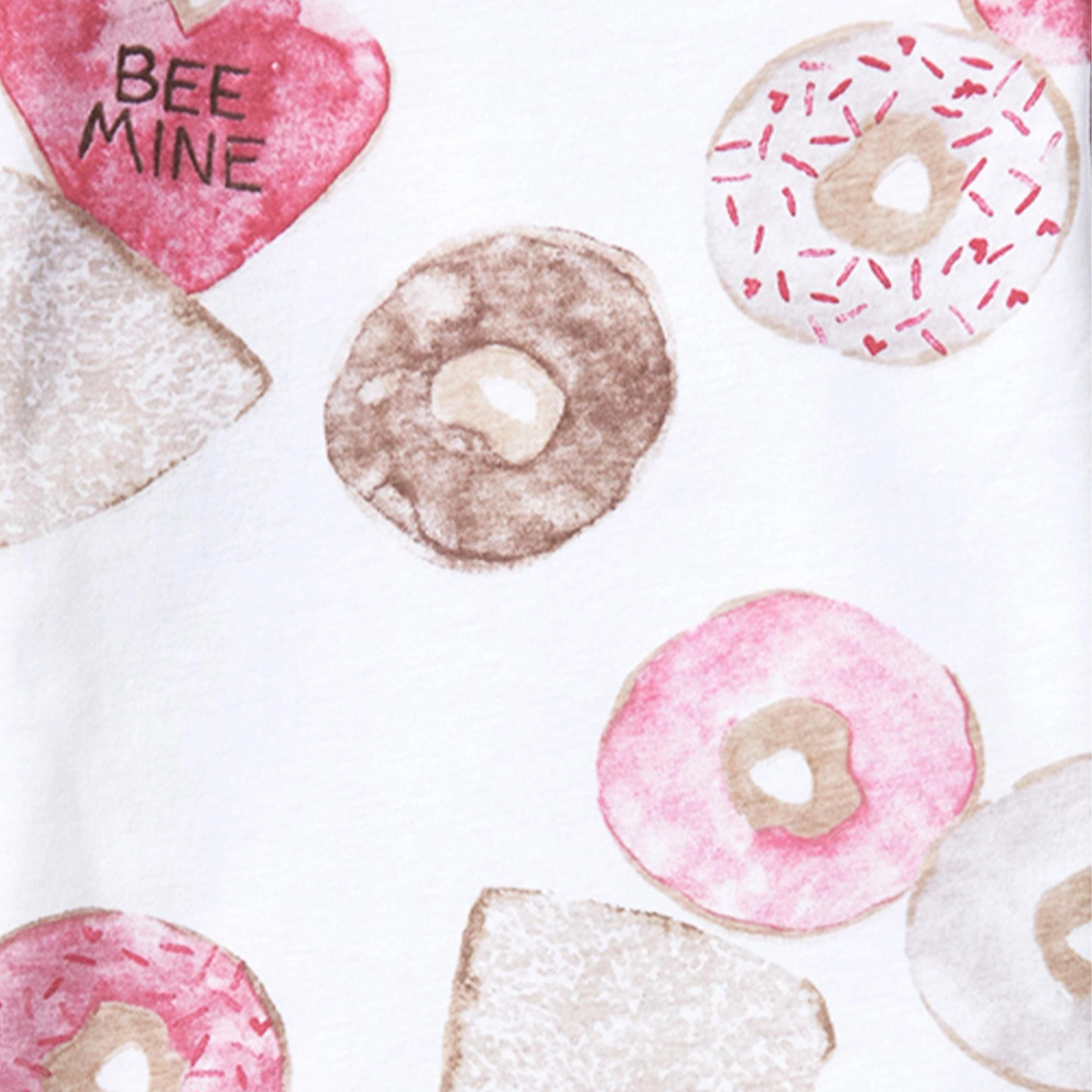 Valentine's Day Organic Zip Footie, Doughnut Crazy