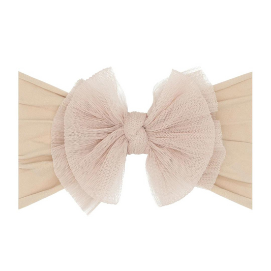 Tulle FAB-BOW-LOUS Bow, Pleated Blush