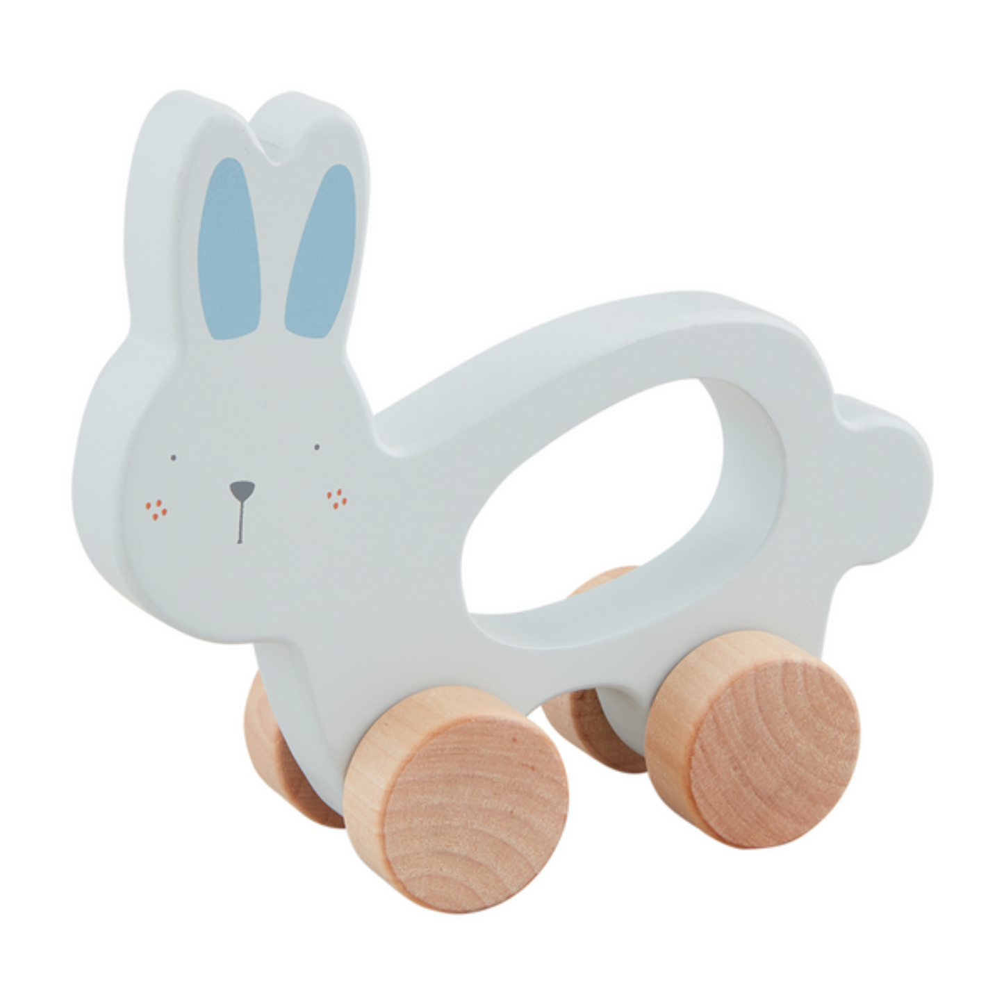 Wood Bunny Pull Toy, Blue