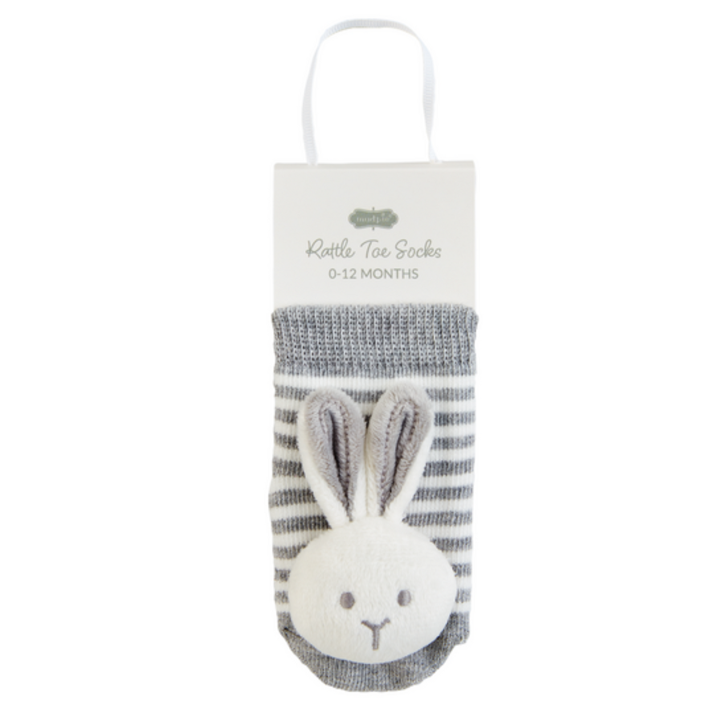 Grey Bunny Rattle Toe Socks