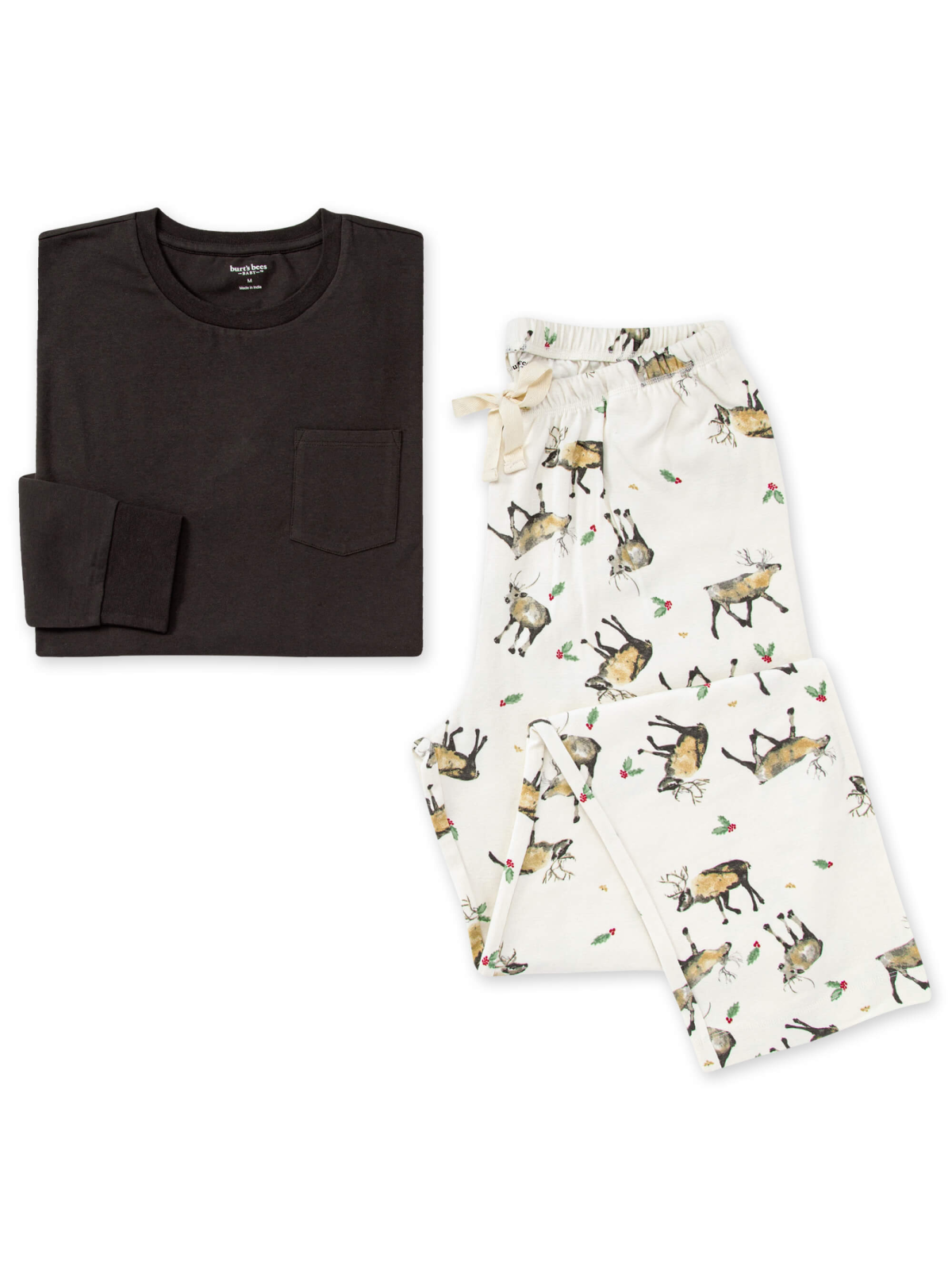Adult Men's Pocket Tee Pajama Set, Northern Reindeer