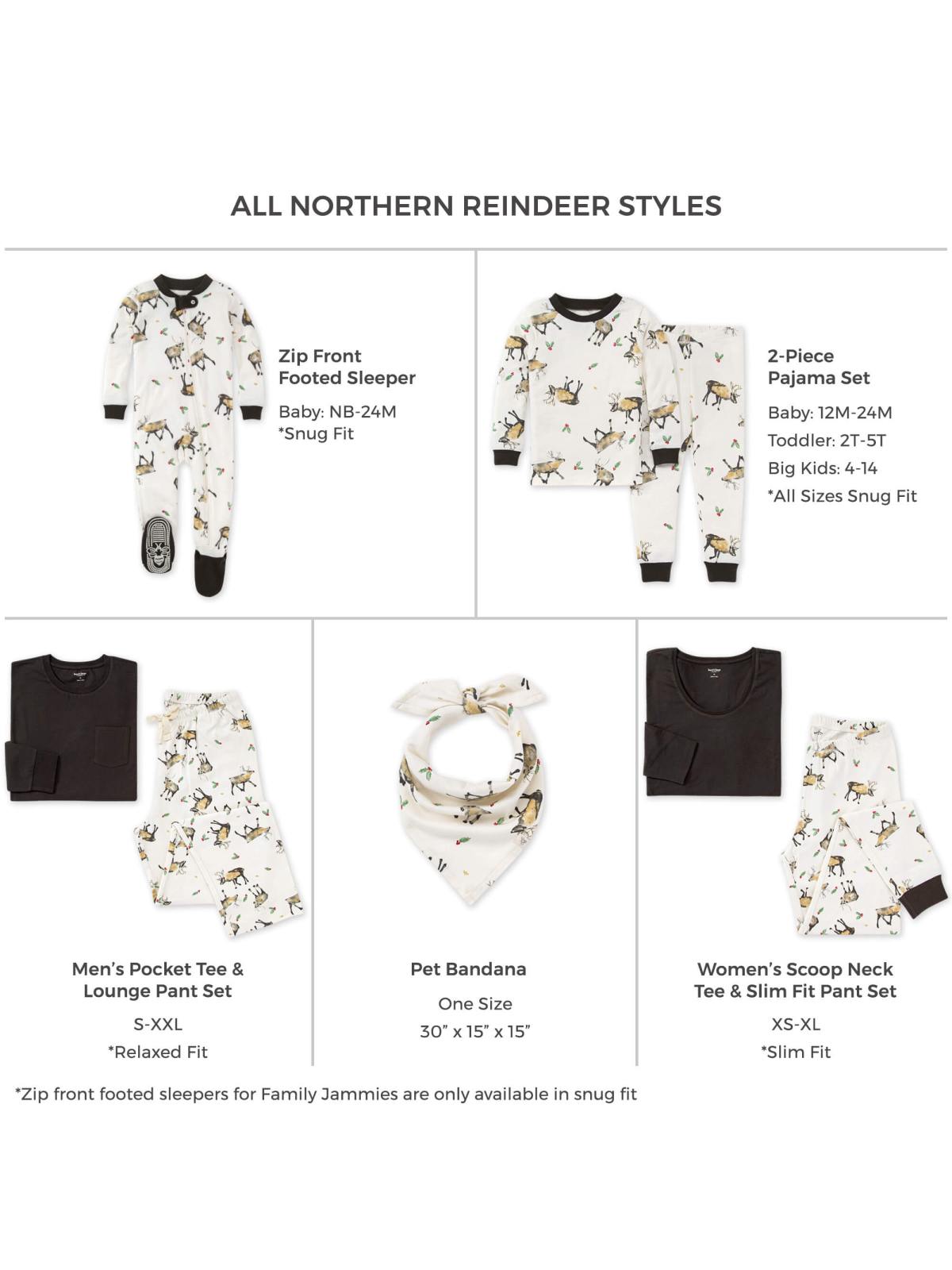 Adult Women's Pajama Set, Northern Reindeer