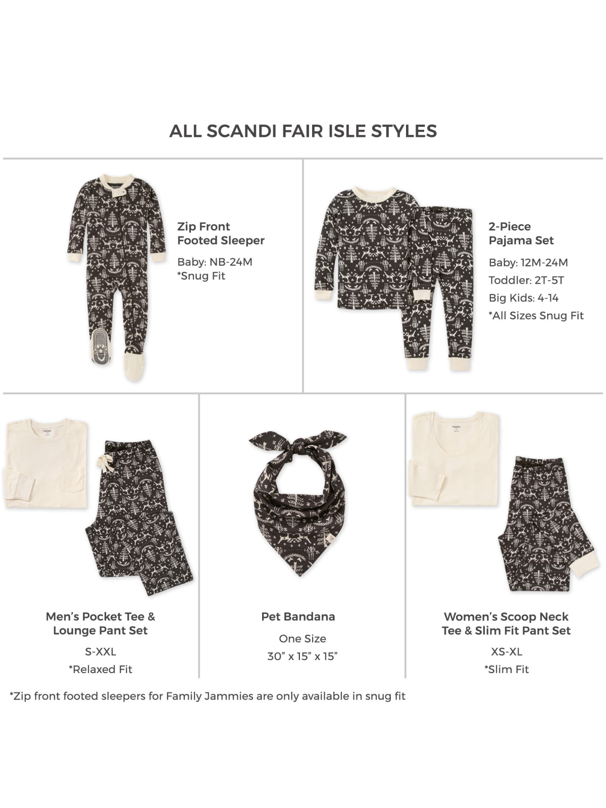 Adult Women's Pajama Set, Scandi Fair Isle
