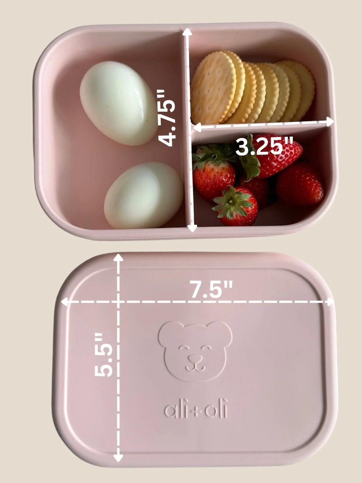 Bento Box - 3 Compartments / Leakproof, Blush