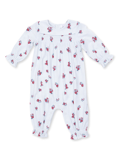 Smocked Long Sleeve Romper, Alyssa Floral