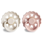 Andersen Fairytale Natural Rubber Pacifier 2-Pack, Cream/Blush