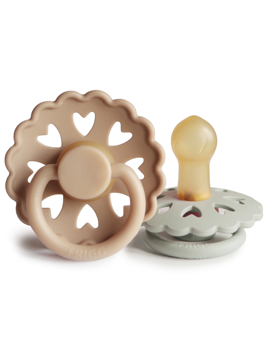 Andersen Fairytale Natural Rubber Pacifier 2-Pack, Silky Satin/Willow Grey