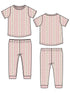 Short Sleeve Loungewear Set, Antoinette Stripe